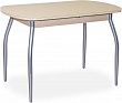 стол Портофино-1 МЛ 70х110 (+32) (ноги хром-лак) (Б.дуб/Рис0. Песочное)
